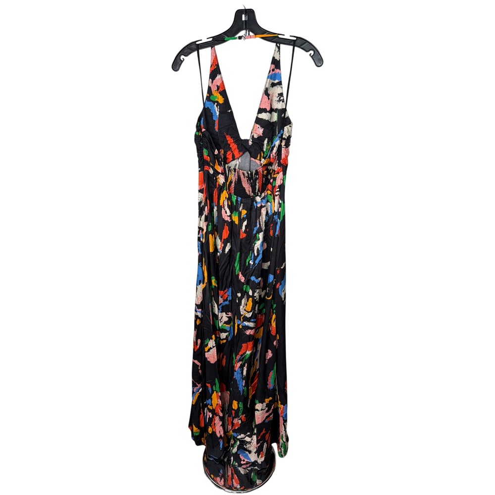 A.L.C. Halter Maxi Dress Multi Color Abstract Brushstroke Gown Size 6 - Picture 6 of 8